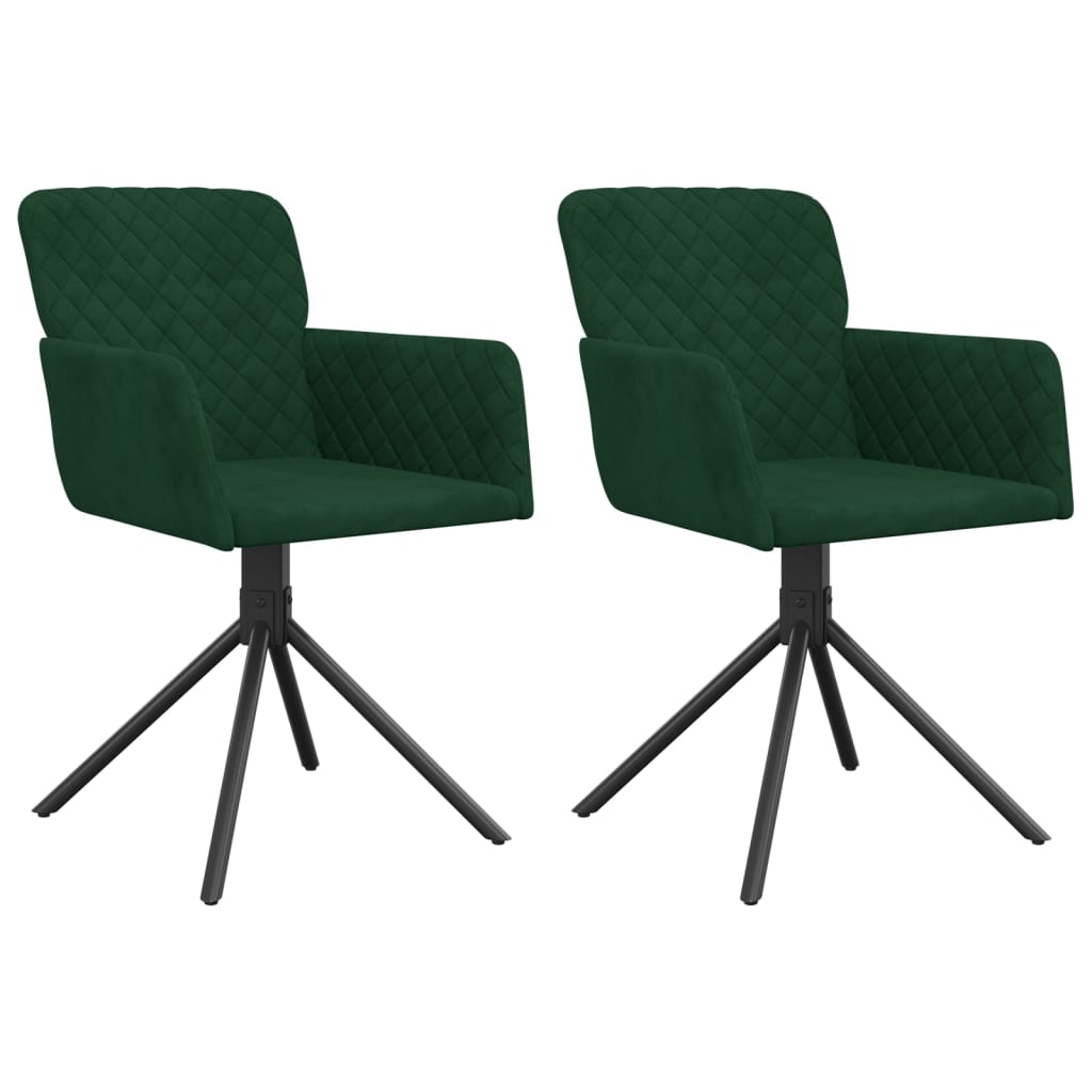 Eetkamerstoelen draaibaar 2 st fluweel donkergroen is nu te koop bij PeponiXL, paradijselijk wonen!
