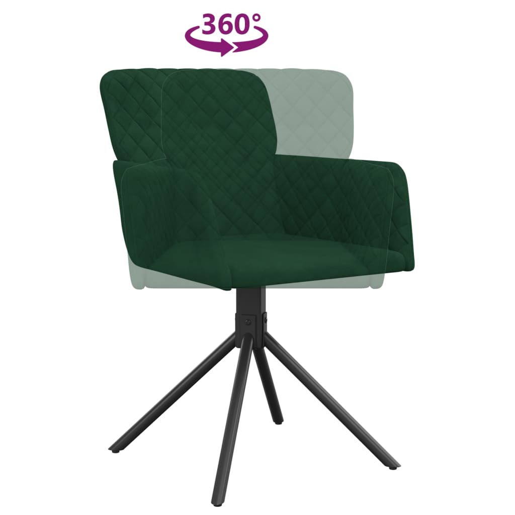 Eetkamerstoelen draaibaar 2 st fluweel donkergroen is nu te koop bij PeponiXL, paradijselijk wonen!