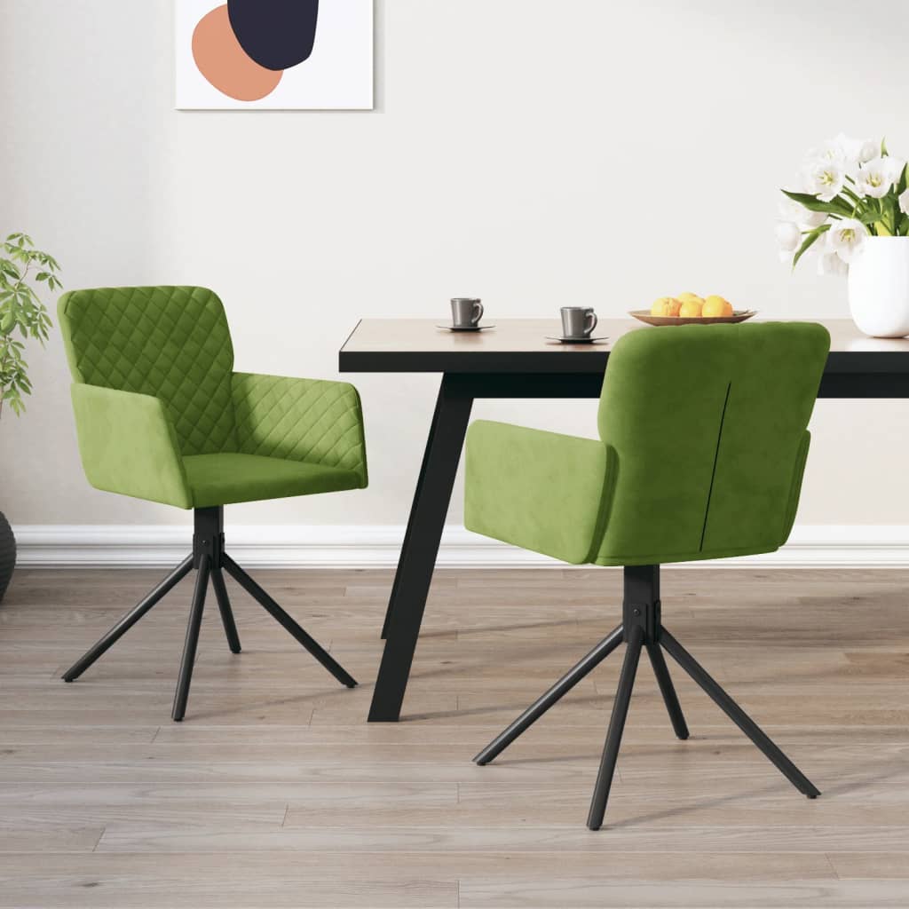 Eetkamerstoelen draaibaar 2 st fluweel lichtgroen is nu te koop bij PeponiXL, paradijselijk wonen!