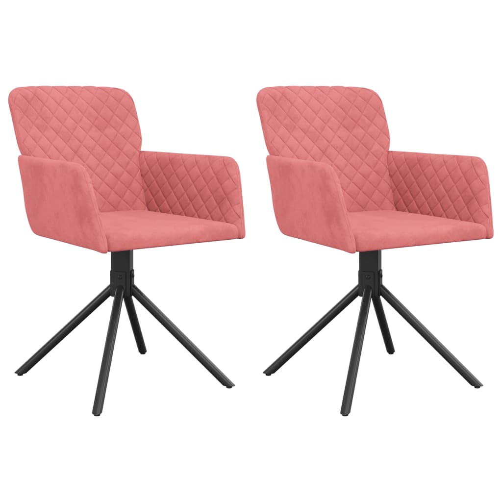 Eetkamerstoelen draaibaar 2 st fluweel roze is nu te koop bij PeponiXL, paradijselijk wonen!