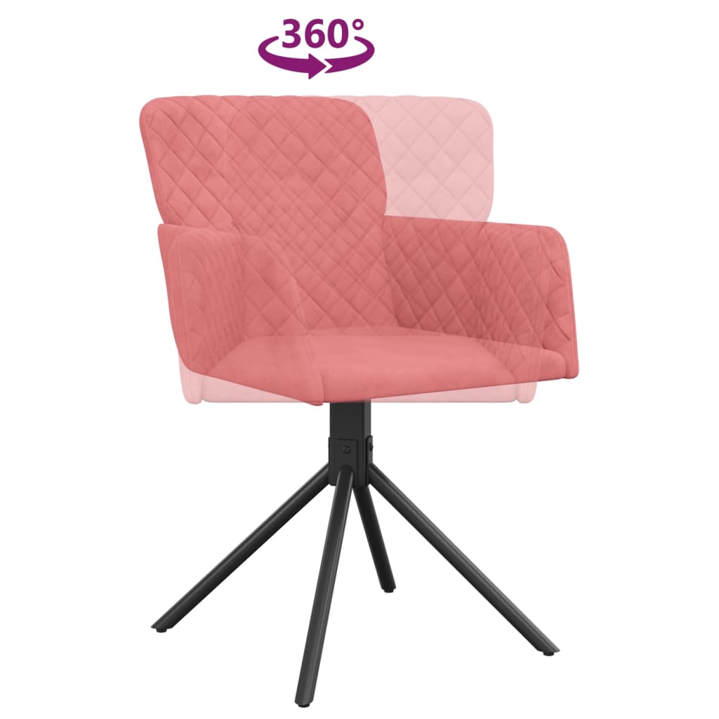 Eetkamerstoelen draaibaar 2 st fluweel roze is nu te koop bij PeponiXL, paradijselijk wonen!