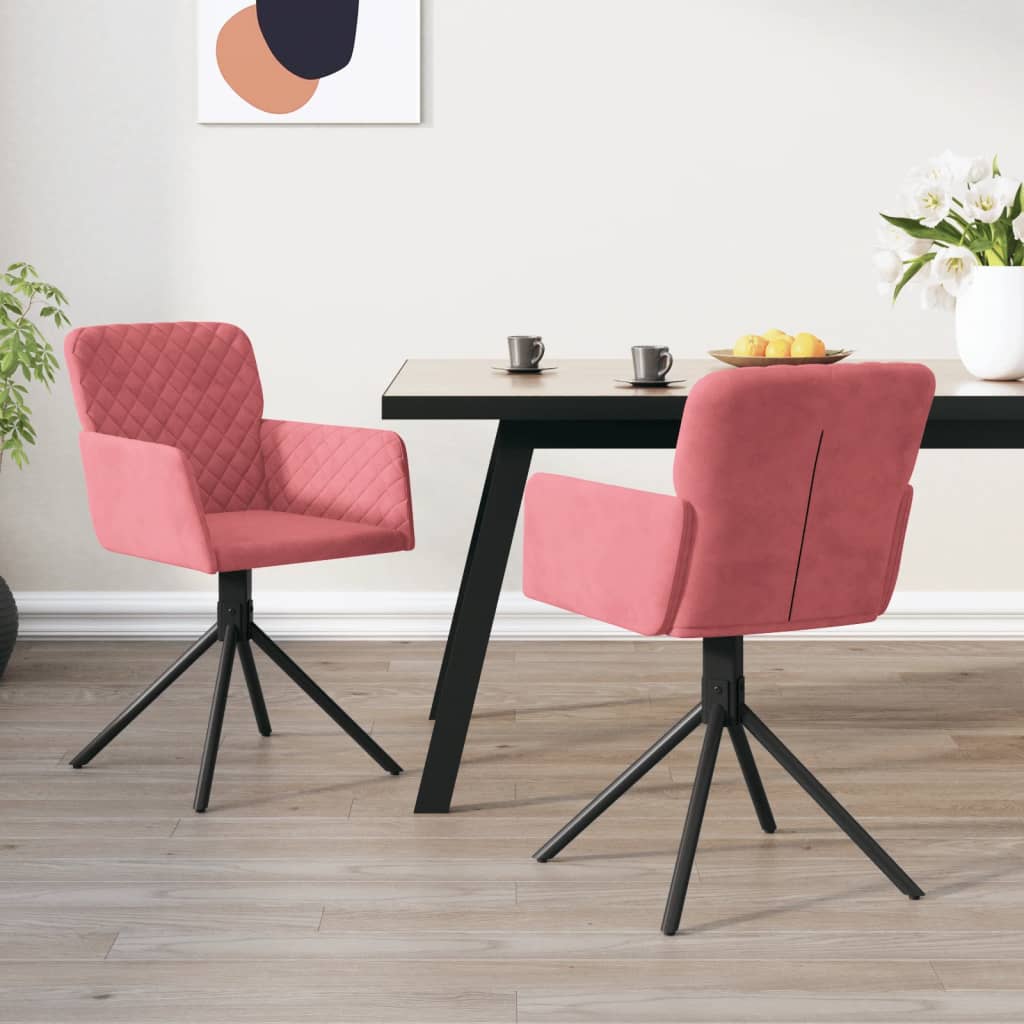 Eetkamerstoelen draaibaar 2 st fluweel roze is nu te koop bij PeponiXL, paradijselijk wonen!