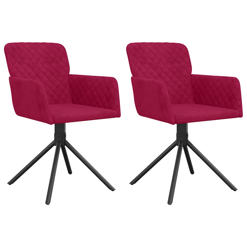 Eetkamerstoelen draaibaar 2 st fluweel wijnrood is nu te koop bij PeponiXL, paradijselijk wonen!