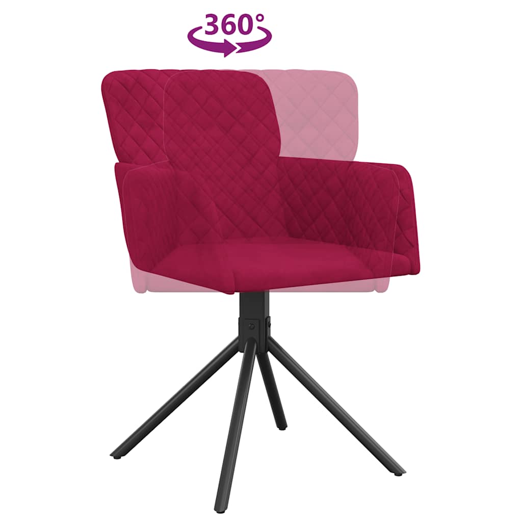 Eetkamerstoelen draaibaar 2 st fluweel wijnrood is nu te koop bij PeponiXL, paradijselijk wonen!