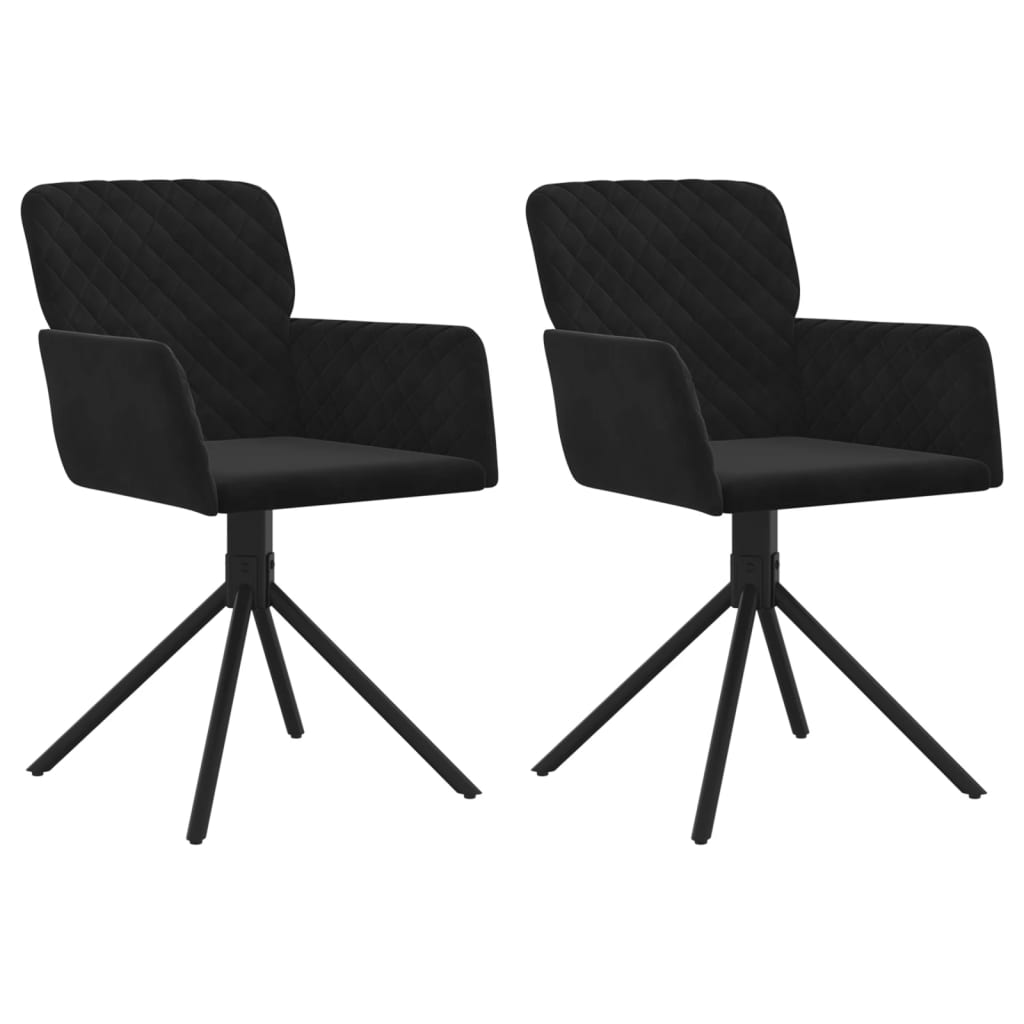 Eetkamerstoelen draaibaar 2 st fluweel zwart is nu te koop bij PeponiXL, paradijselijk wonen!