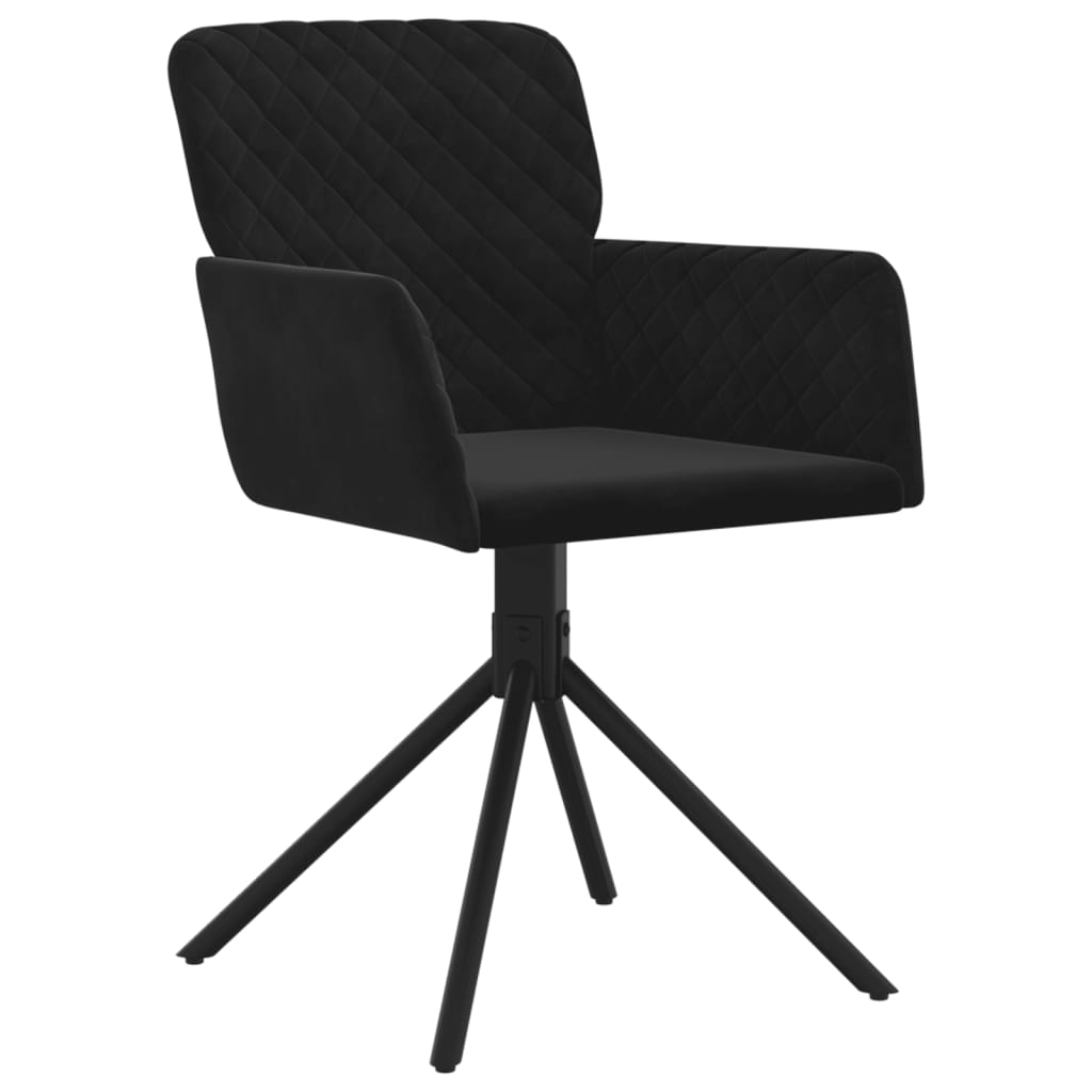 Eetkamerstoelen draaibaar 2 st fluweel zwart is nu te koop bij PeponiXL, paradijselijk wonen!