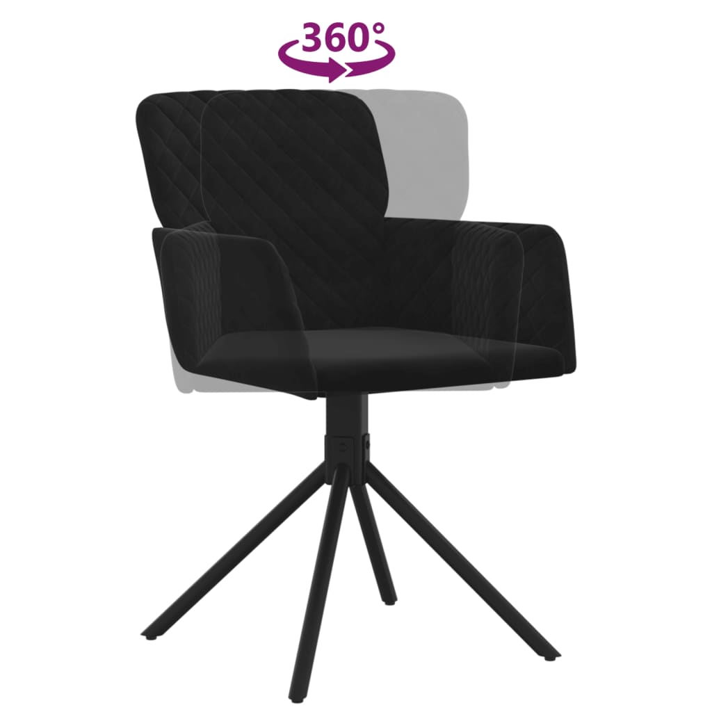 Eetkamerstoelen draaibaar 2 st fluweel zwart is nu te koop bij PeponiXL, paradijselijk wonen!