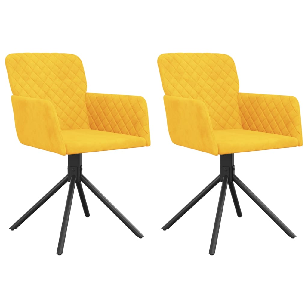 Eetkamerstoelen draaibaar 2 st fluweel geel is nu te koop bij PeponiXL, paradijselijk wonen!