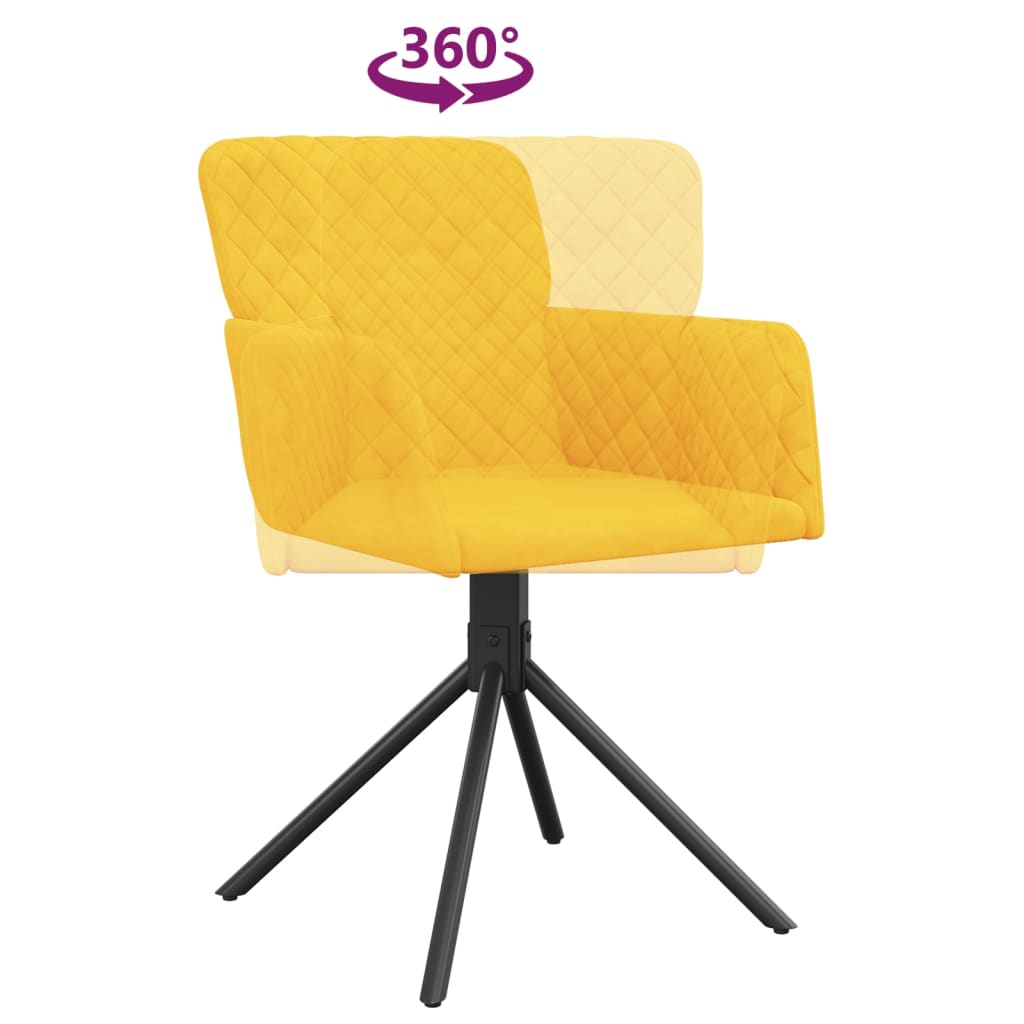 Eetkamerstoelen draaibaar 2 st fluweel geel is nu te koop bij PeponiXL, paradijselijk wonen!