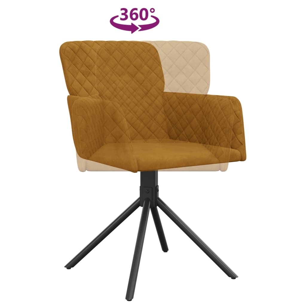 Eetkamerstoelen draaibaar 2 st fluweel bruin is nu te koop bij PeponiXL, paradijselijk wonen!