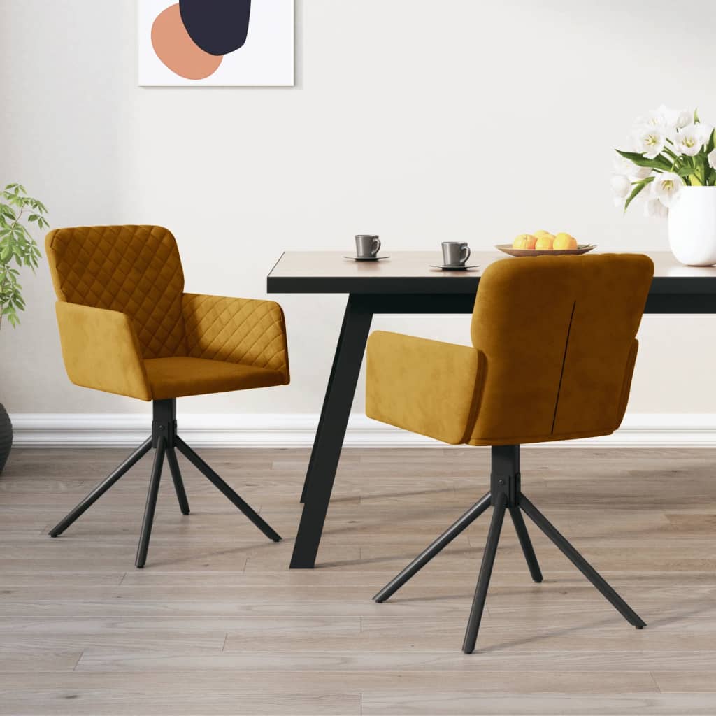 Eetkamerstoelen draaibaar 2 st fluweel bruin is nu te koop bij PeponiXL, paradijselijk wonen!