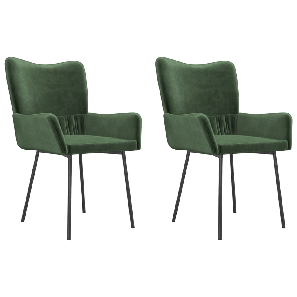Eetkamerstoelen 2 st fluweel donkergroen is nu te koop bij PeponiXL, paradijselijk wonen!