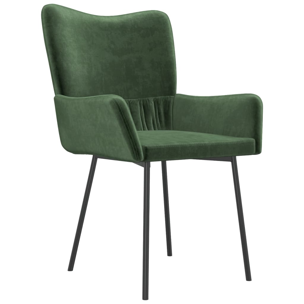 Eetkamerstoelen 2 st fluweel donkergroen is nu te koop bij PeponiXL, paradijselijk wonen!