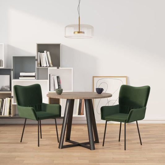 Eetkamerstoelen 2 st fluweel donkergroen is nu te koop bij PeponiXL, paradijselijk wonen!