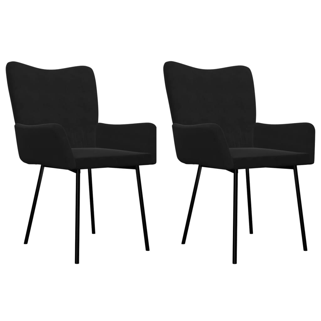 Eetkamerstoelen 2 st fluweel zwart is nu te koop bij PeponiXL, paradijselijk wonen!