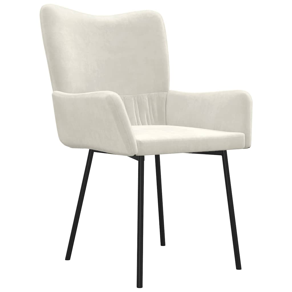 Eetkamerstoelen 2 st fluweel crèmekleurig is nu te koop bij PeponiXL, paradijselijk wonen!