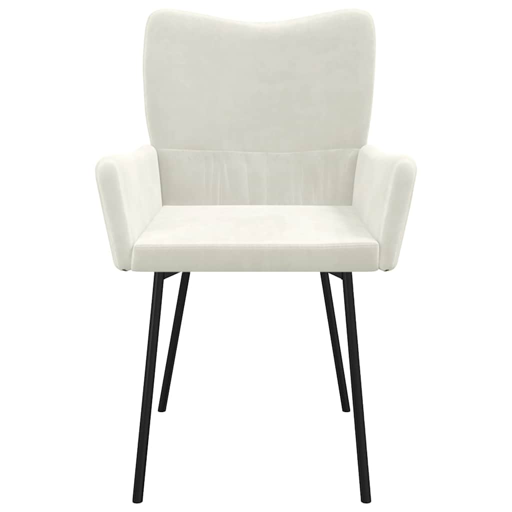 Eetkamerstoelen 2 st fluweel crèmekleurig is nu te koop bij PeponiXL, paradijselijk wonen!