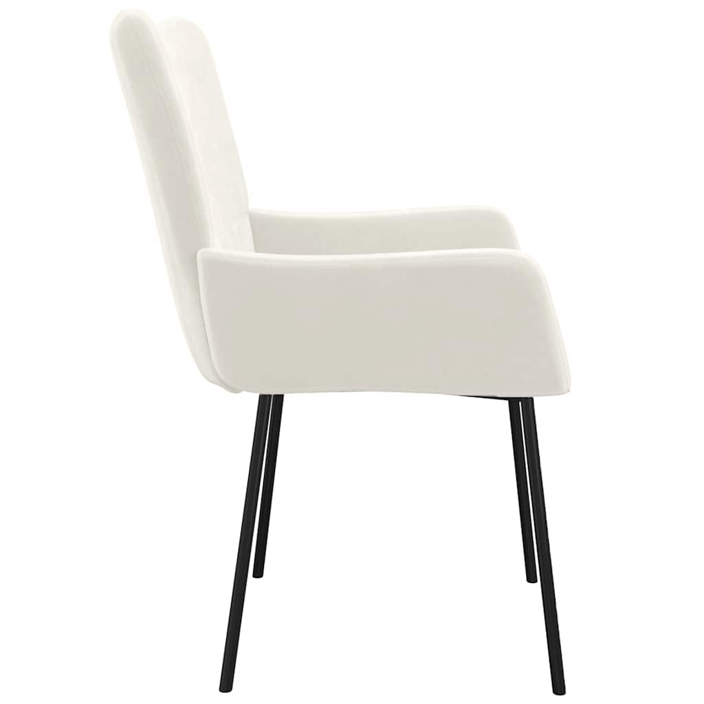 Eetkamerstoelen 2 st fluweel crèmekleurig is nu te koop bij PeponiXL, paradijselijk wonen!