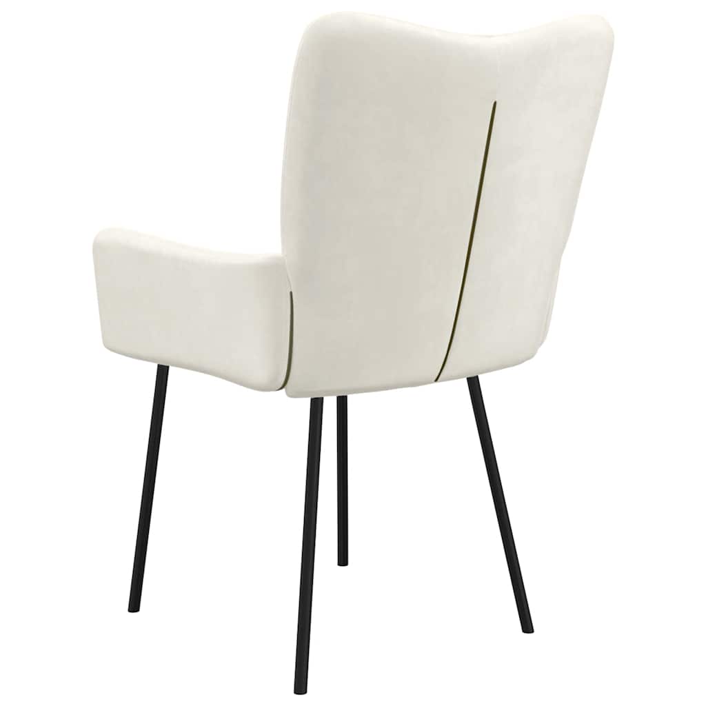Eetkamerstoelen 2 st fluweel crèmekleurig is nu te koop bij PeponiXL, paradijselijk wonen!