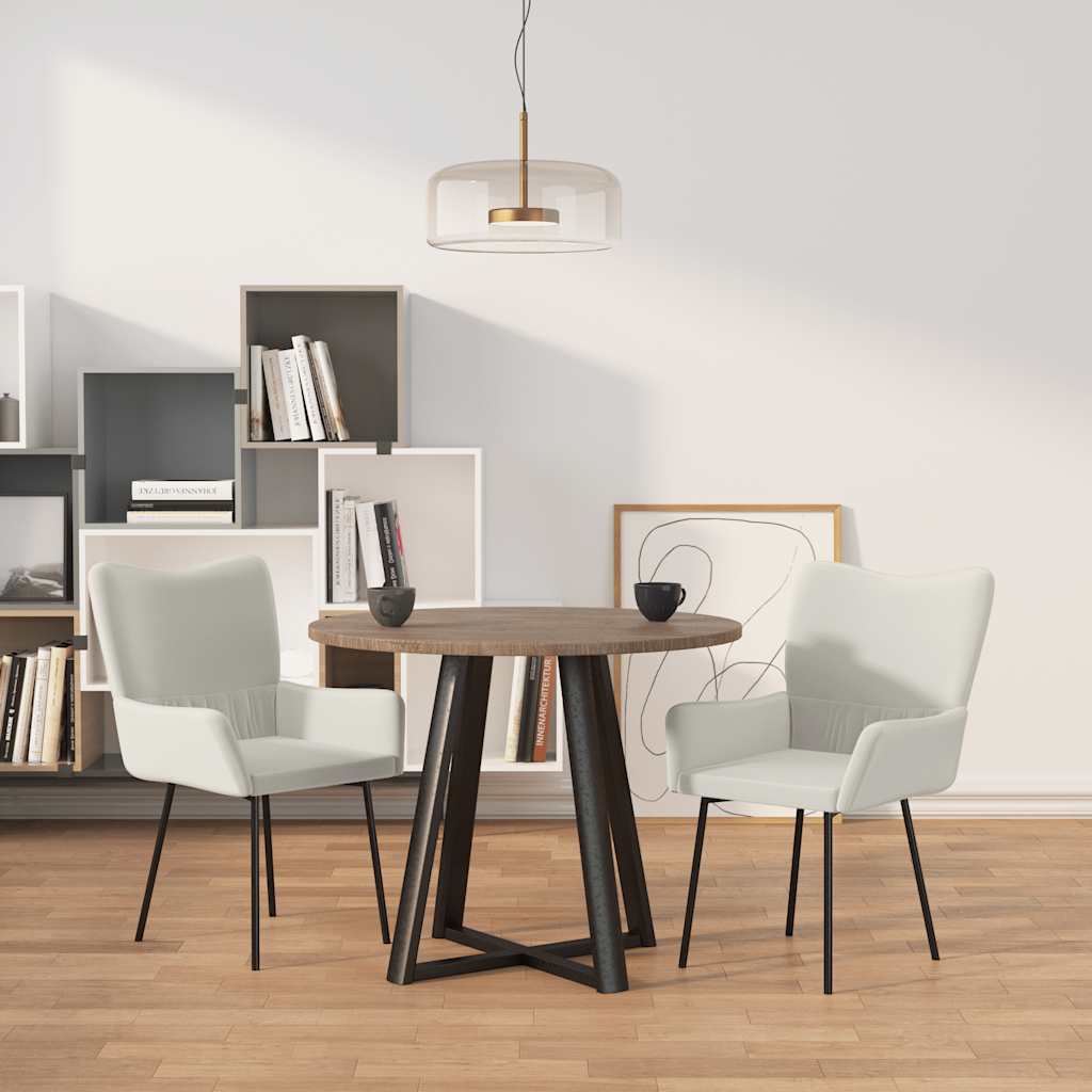 Eetkamerstoelen 2 st fluweel crèmekleurig is nu te koop bij PeponiXL, paradijselijk wonen!