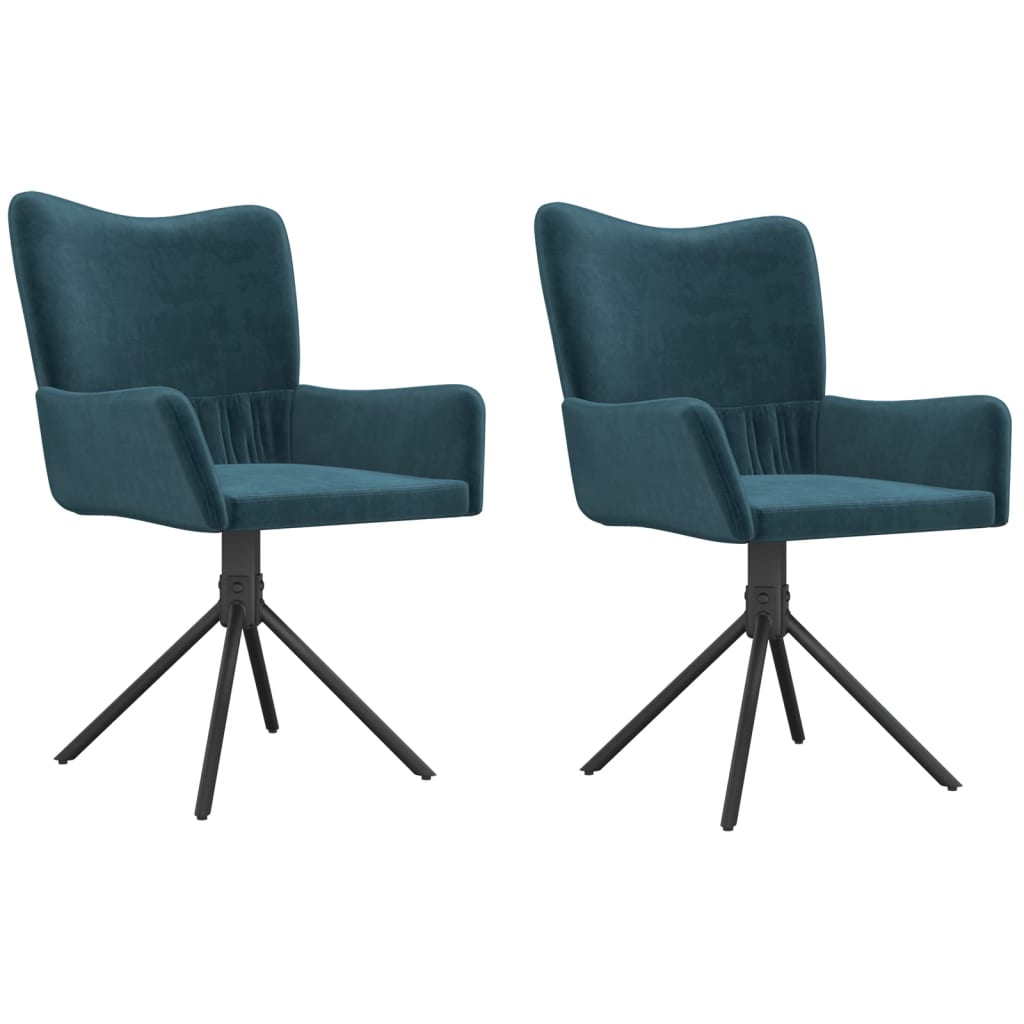 Eetkamerstoelen draaibaar 2 st fluweel blauw is nu te koop bij PeponiXL, paradijselijk wonen!