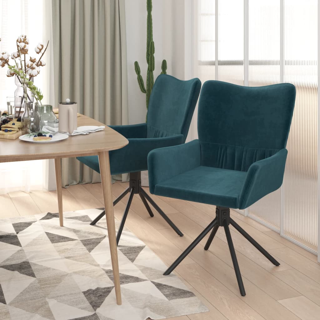 Eetkamerstoelen draaibaar 2 st fluweel blauw is nu te koop bij PeponiXL, paradijselijk wonen!
