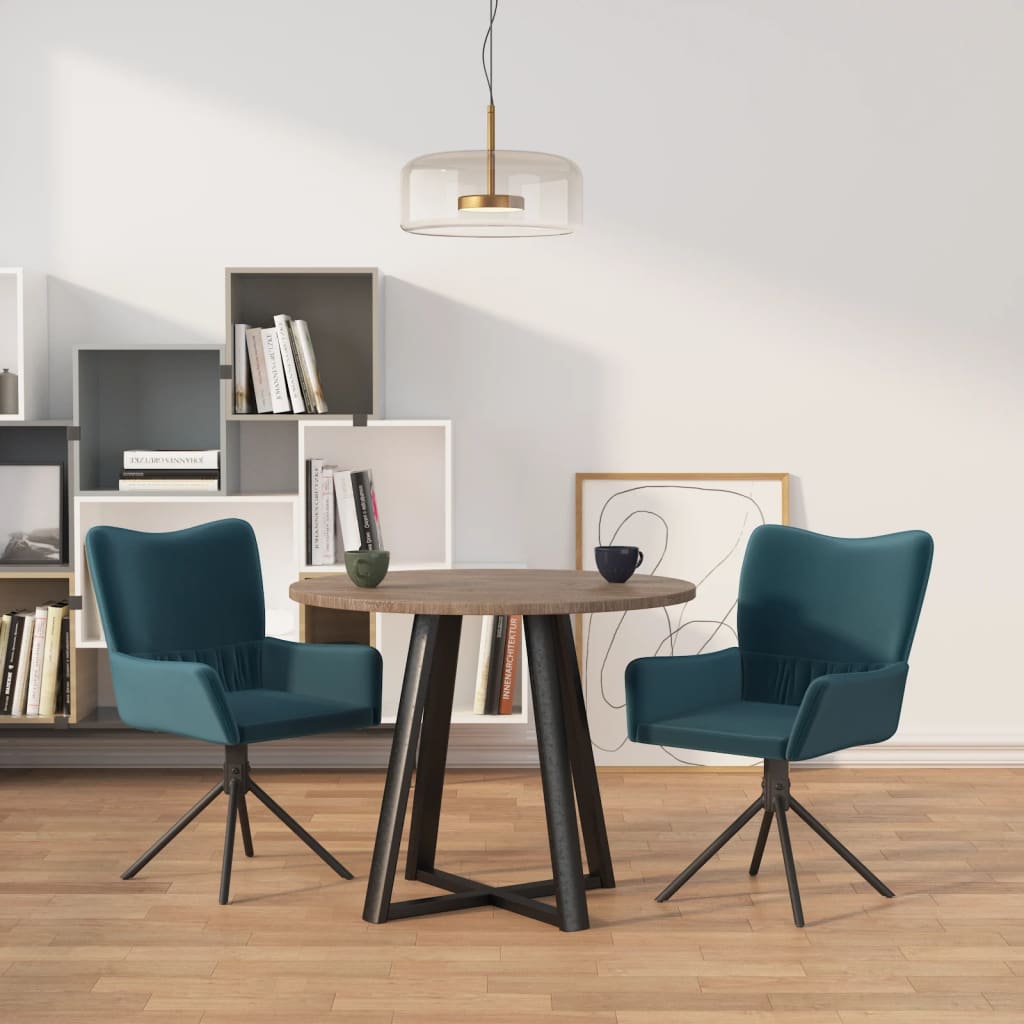 Eetkamerstoelen draaibaar 2 st fluweel blauw is nu te koop bij PeponiXL, paradijselijk wonen!