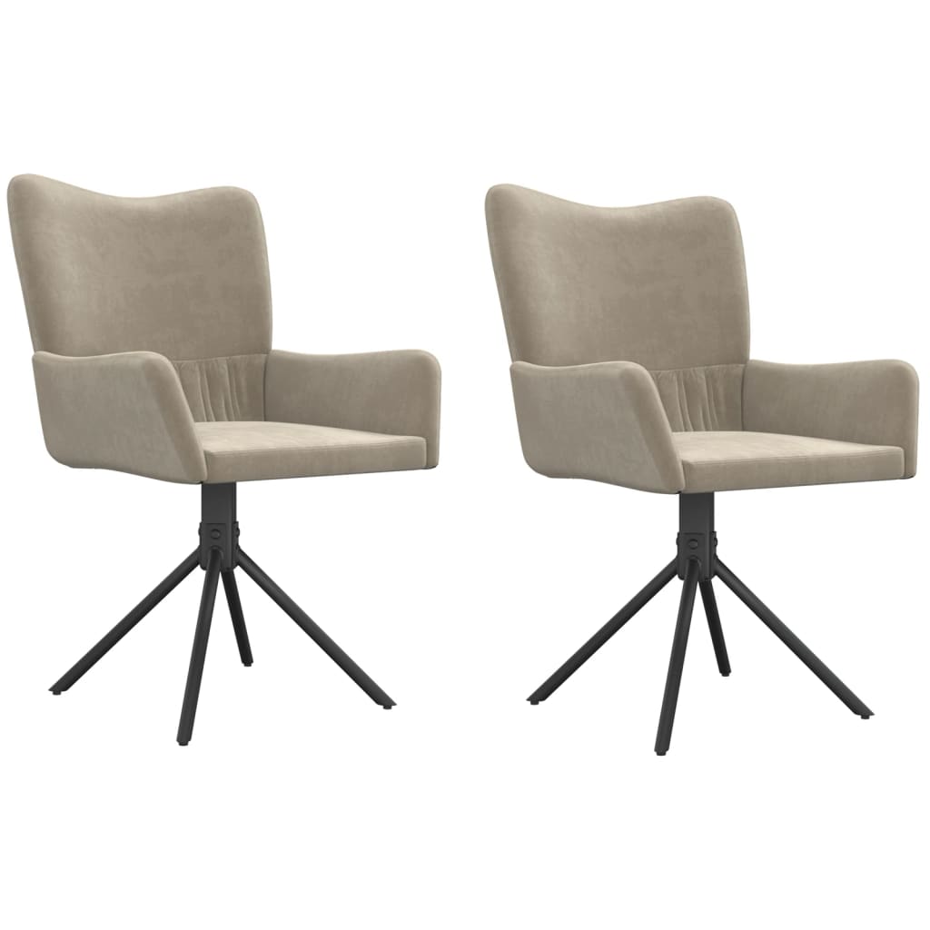 Eetkamerstoelen draaibaar 2 st fluweel lichtgrijs is nu te koop bij PeponiXL, paradijselijk wonen!