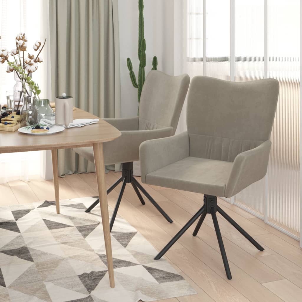 Eetkamerstoelen draaibaar 2 st fluweel lichtgrijs is nu te koop bij PeponiXL, paradijselijk wonen!