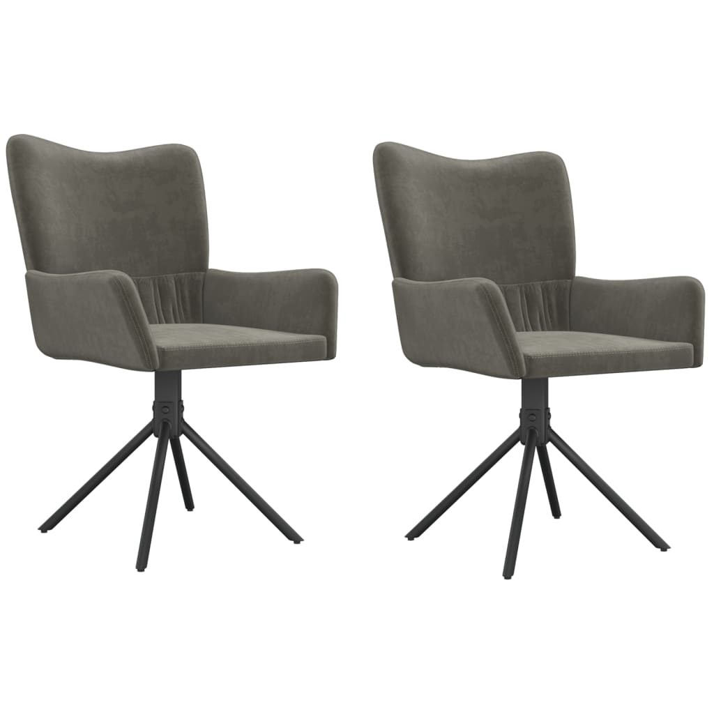 Eetkamerstoelen draaibaar 2 st fluweel donkergrijs is nu te koop bij PeponiXL, paradijselijk wonen!