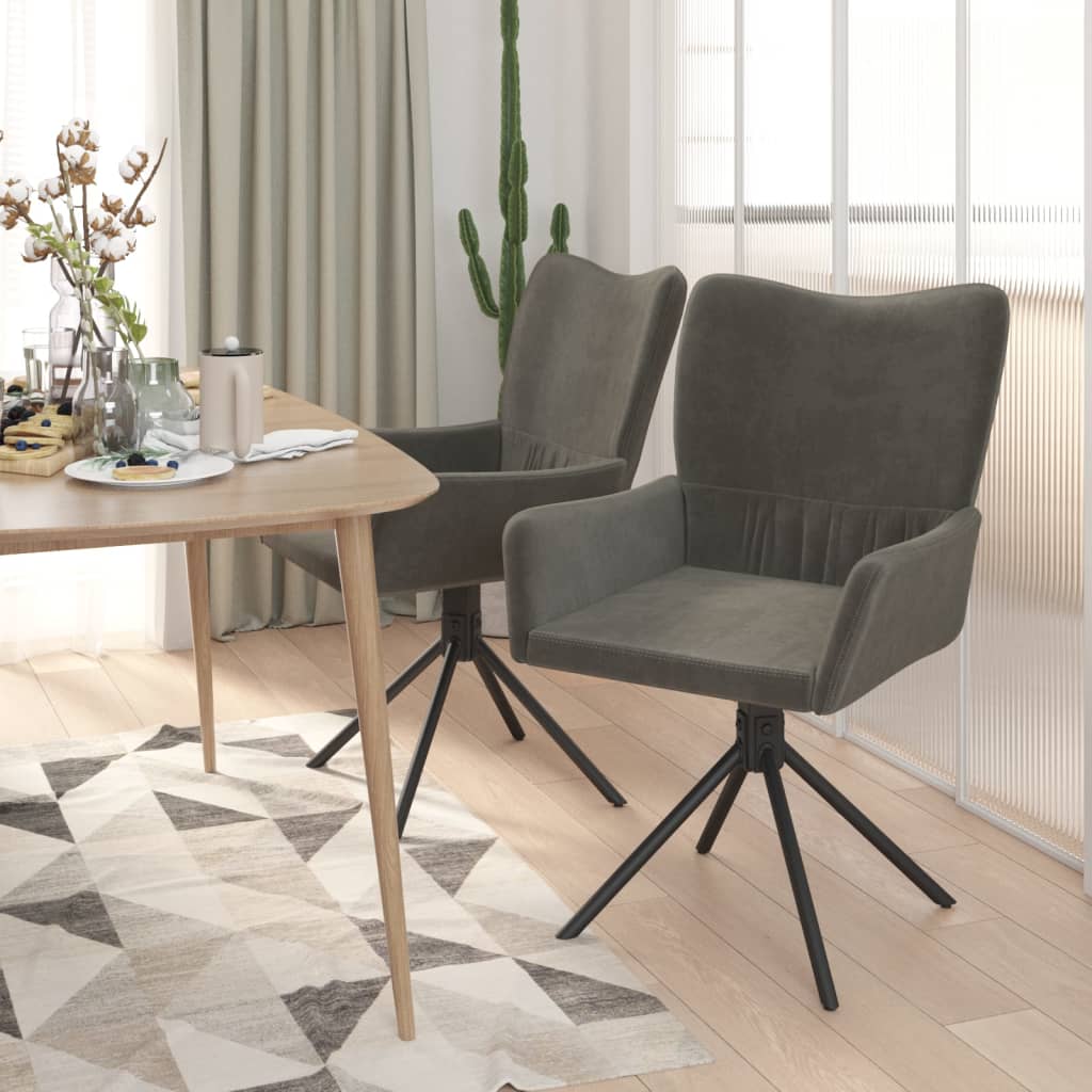 Eetkamerstoelen draaibaar 2 st fluweel donkergrijs is nu te koop bij PeponiXL, paradijselijk wonen!