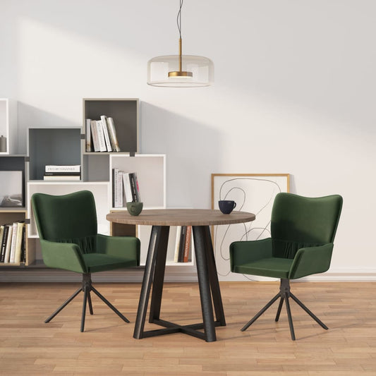 Eetkamerstoelen draaibaar 2 st fluweel donkergroen is nu te koop bij PeponiXL, paradijselijk wonen!