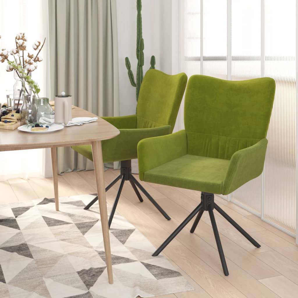 Eetkamerstoelen draaibaar 2 st fluweel lichtgroen is nu te koop bij PeponiXL, paradijselijk wonen!