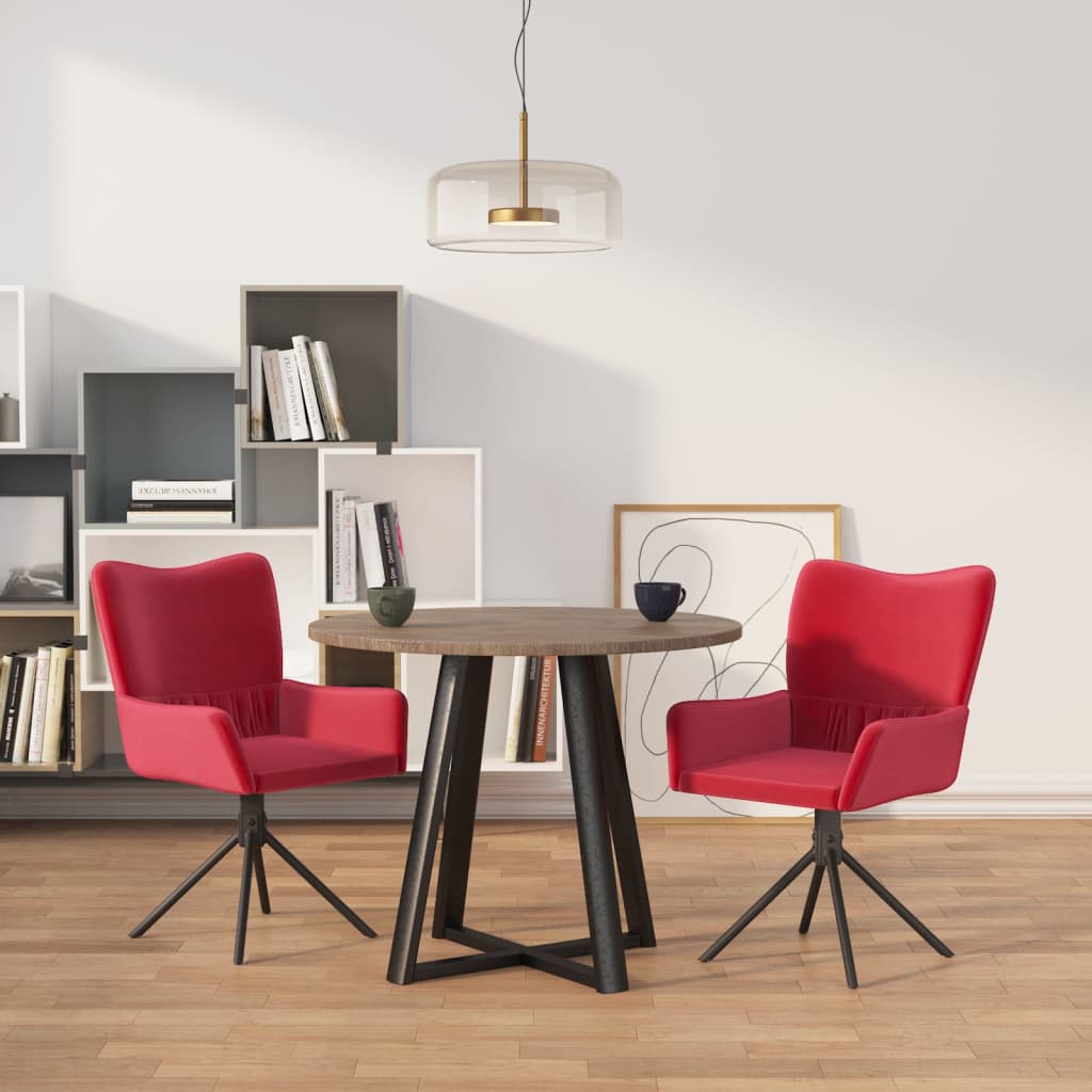 Eetkamerstoelen draaibaar 2 st fluweel wijnrood is nu te koop bij PeponiXL, paradijselijk wonen!