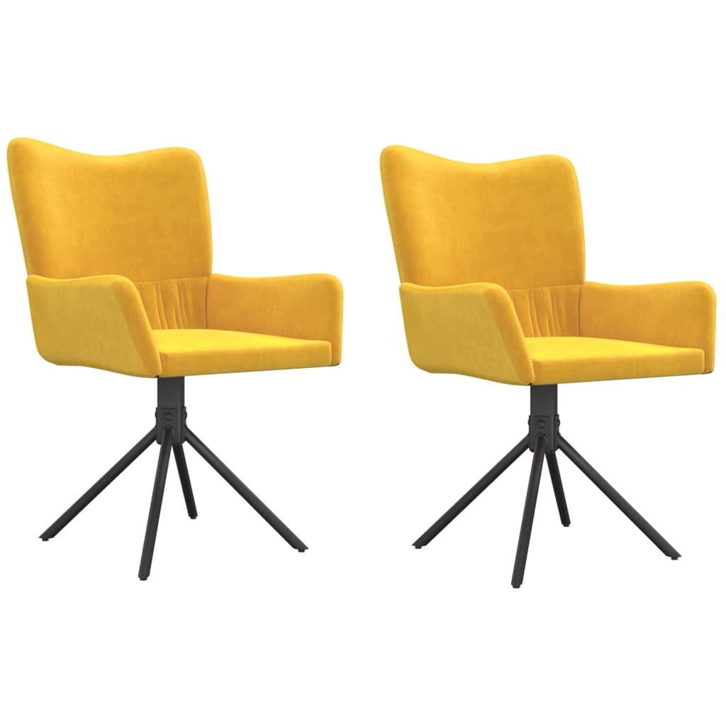 Eetkamerstoelen draaibaar 2 st fluweel geel is nu te koop bij PeponiXL, paradijselijk wonen!