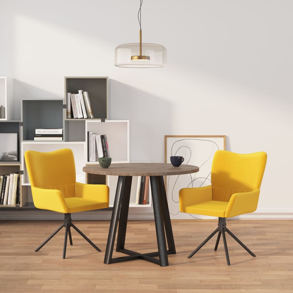 Eetkamerstoelen draaibaar 2 st fluweel geel is nu te koop bij PeponiXL, paradijselijk wonen!
