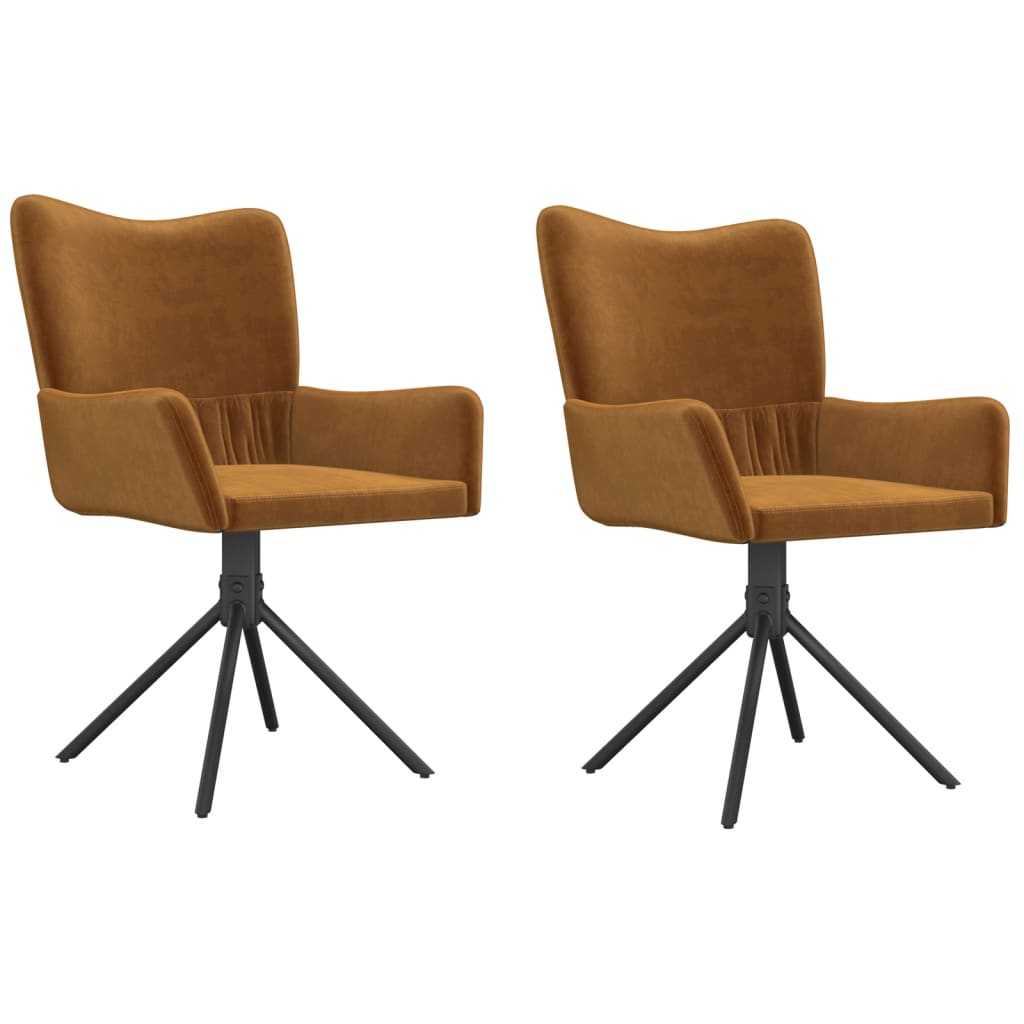 Eetkamerstoelen draaibaar 2 st fluweel bruin is nu te koop bij PeponiXL, paradijselijk wonen!