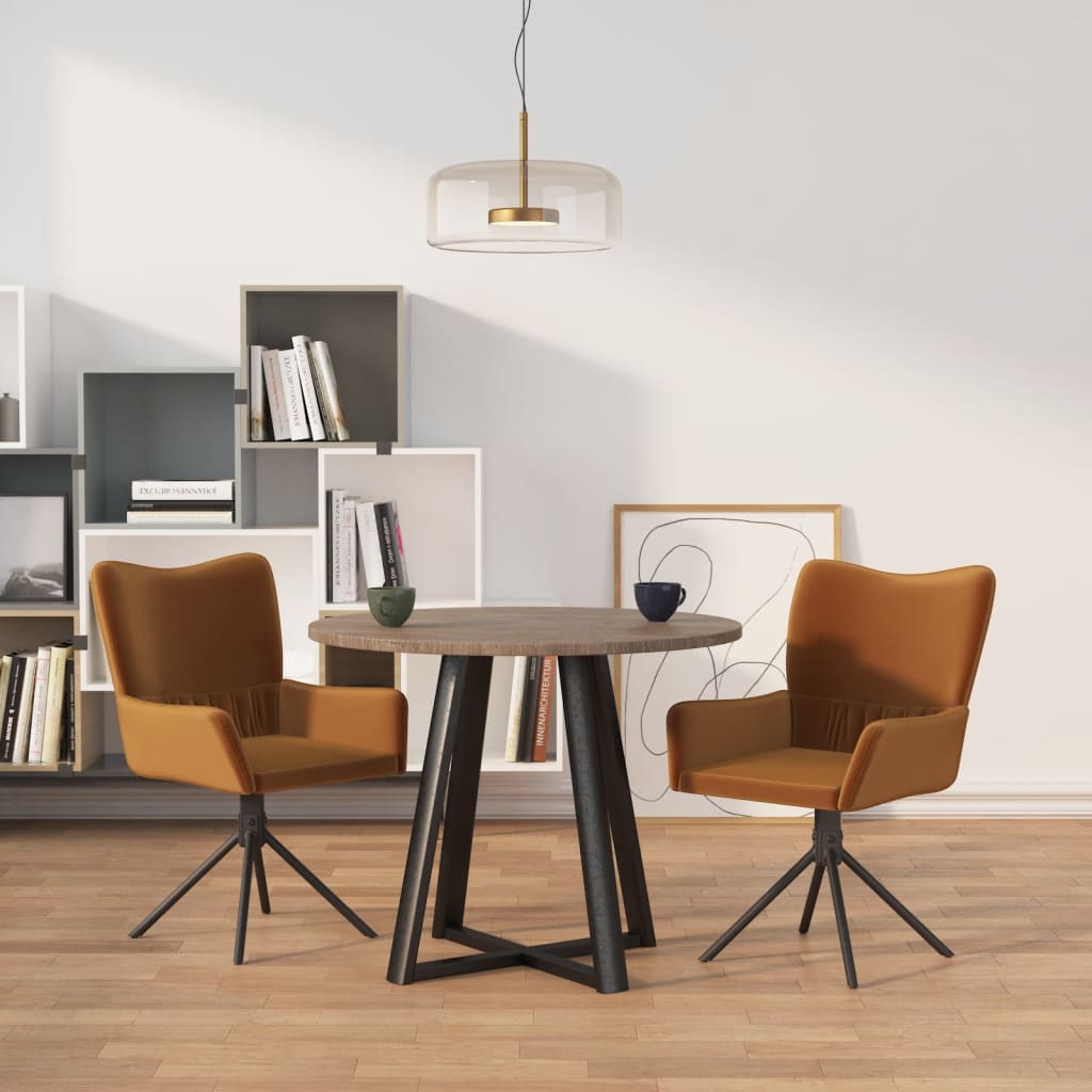 Eetkamerstoelen draaibaar 2 st fluweel bruin is nu te koop bij PeponiXL, paradijselijk wonen!