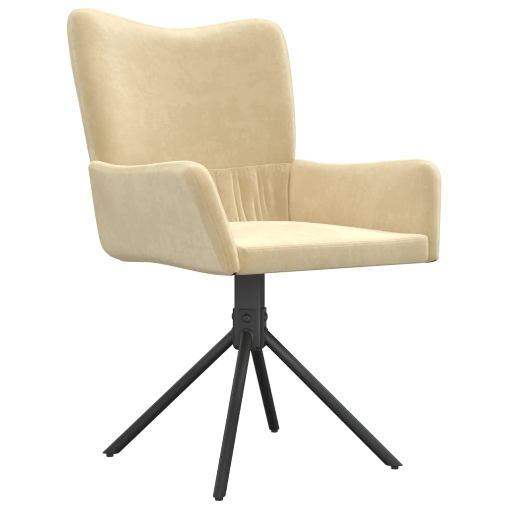 Eetkamerstoelen draaibaar 2 st fluweel crèmekleurig is nu te koop bij PeponiXL, paradijselijk wonen!