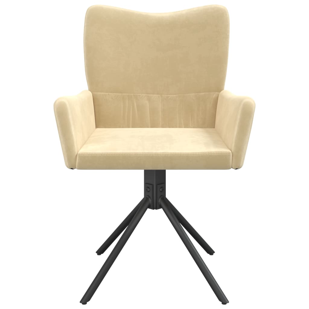 Eetkamerstoelen draaibaar 2 st fluweel crèmekleurig is nu te koop bij PeponiXL, paradijselijk wonen!