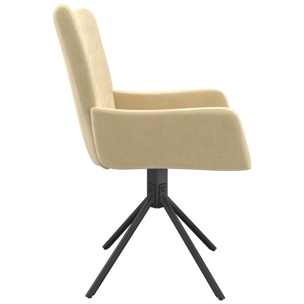 Eetkamerstoelen draaibaar 2 st fluweel crèmekleurig is nu te koop bij PeponiXL, paradijselijk wonen!