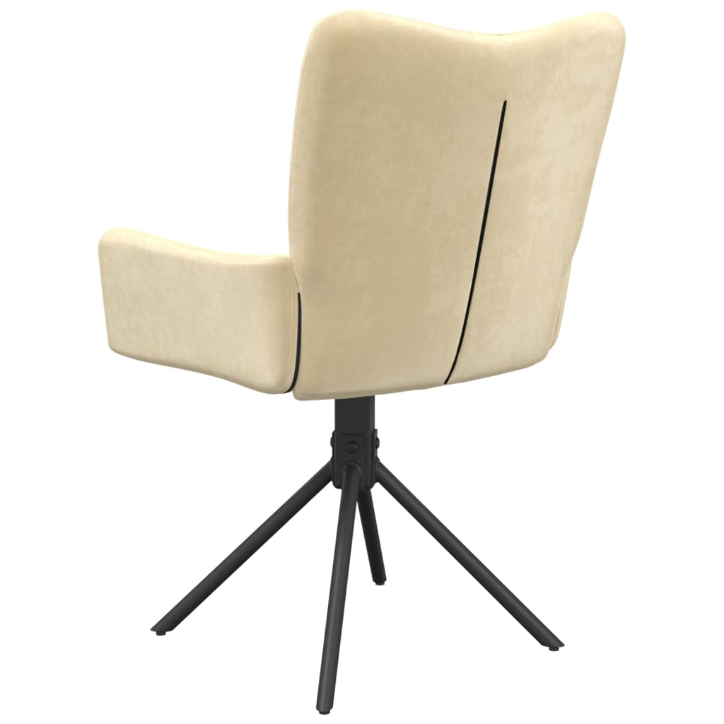 Eetkamerstoelen draaibaar 2 st fluweel crèmekleurig is nu te koop bij PeponiXL, paradijselijk wonen!
