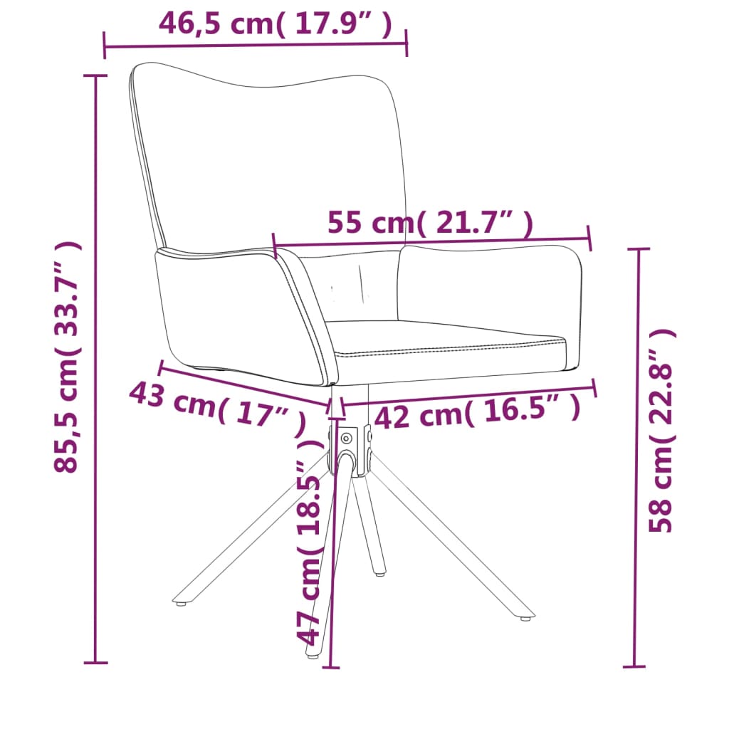 Eetkamerstoelen draaibaar 2 st fluweel crèmekleurig is nu te koop bij PeponiXL, paradijselijk wonen!