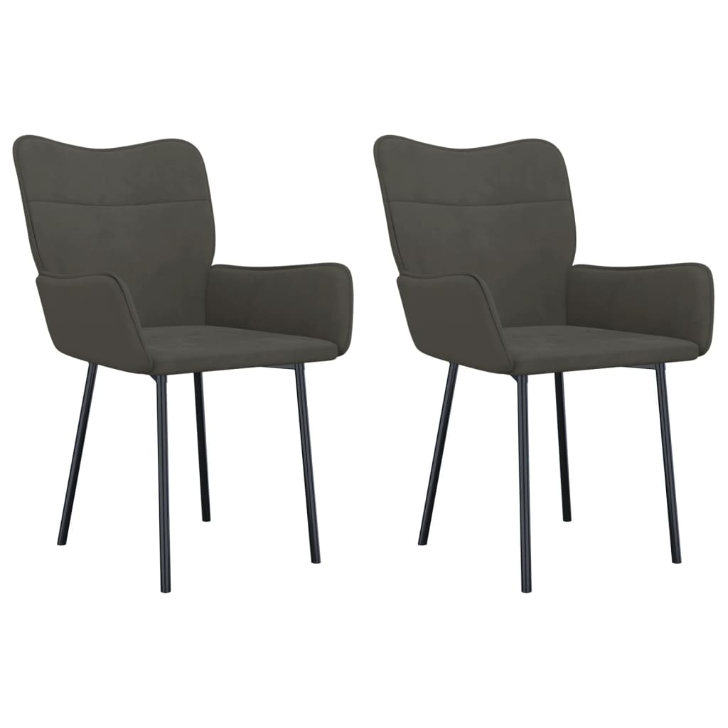 Eetkamerstoelen 2 st fluweel donkergrijs is nu te koop bij PeponiXL, paradijselijk wonen!