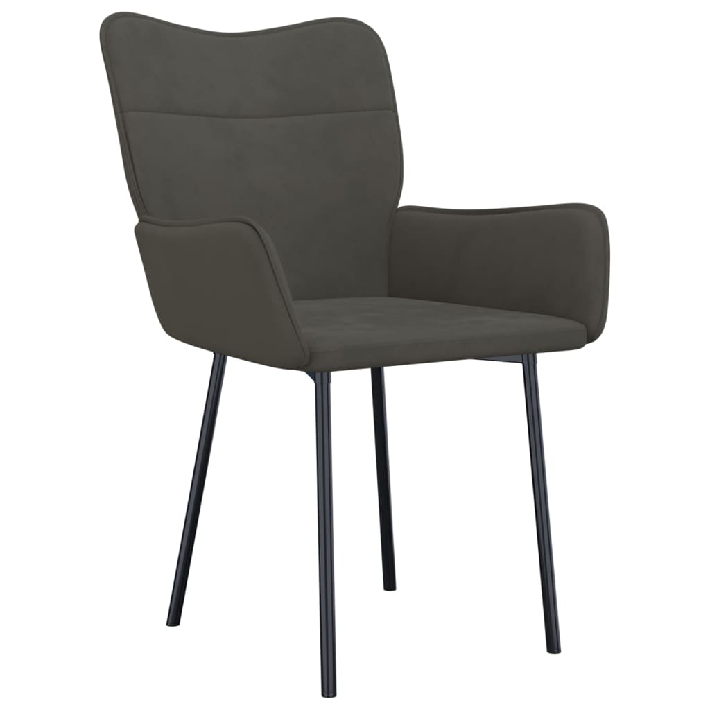 Eetkamerstoelen 2 st fluweel donkergrijs is nu te koop bij PeponiXL, paradijselijk wonen!