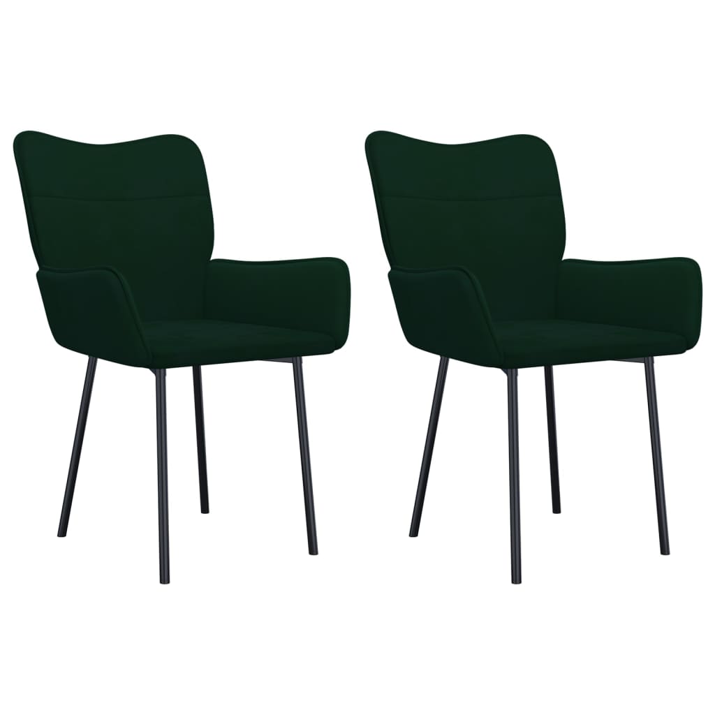 Eetkamerstoelen 2 st fluweel donkergroen is nu te koop bij PeponiXL, paradijselijk wonen!