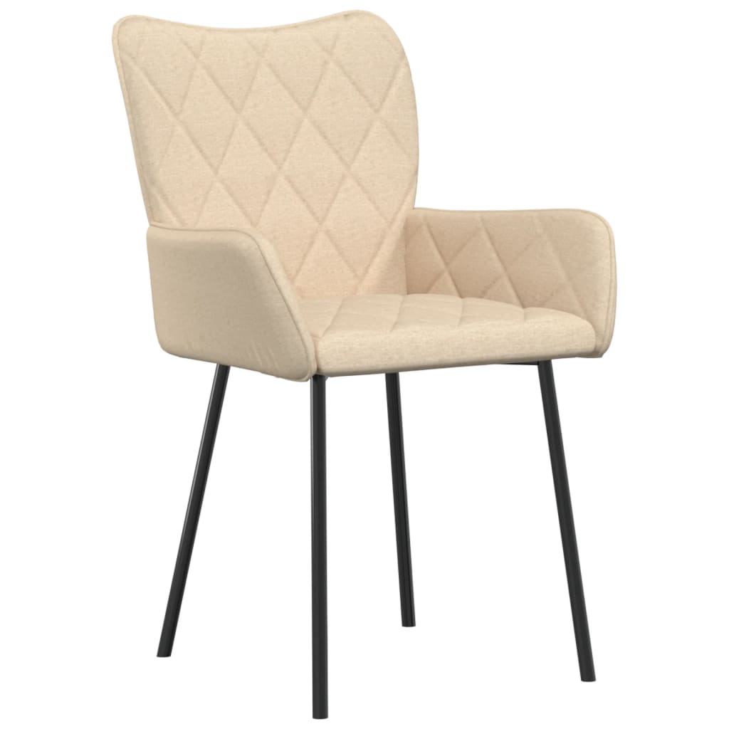 Eetkamerstoelen 2 st stof crèmekleurig is nu te koop bij PeponiXL, paradijselijk wonen!