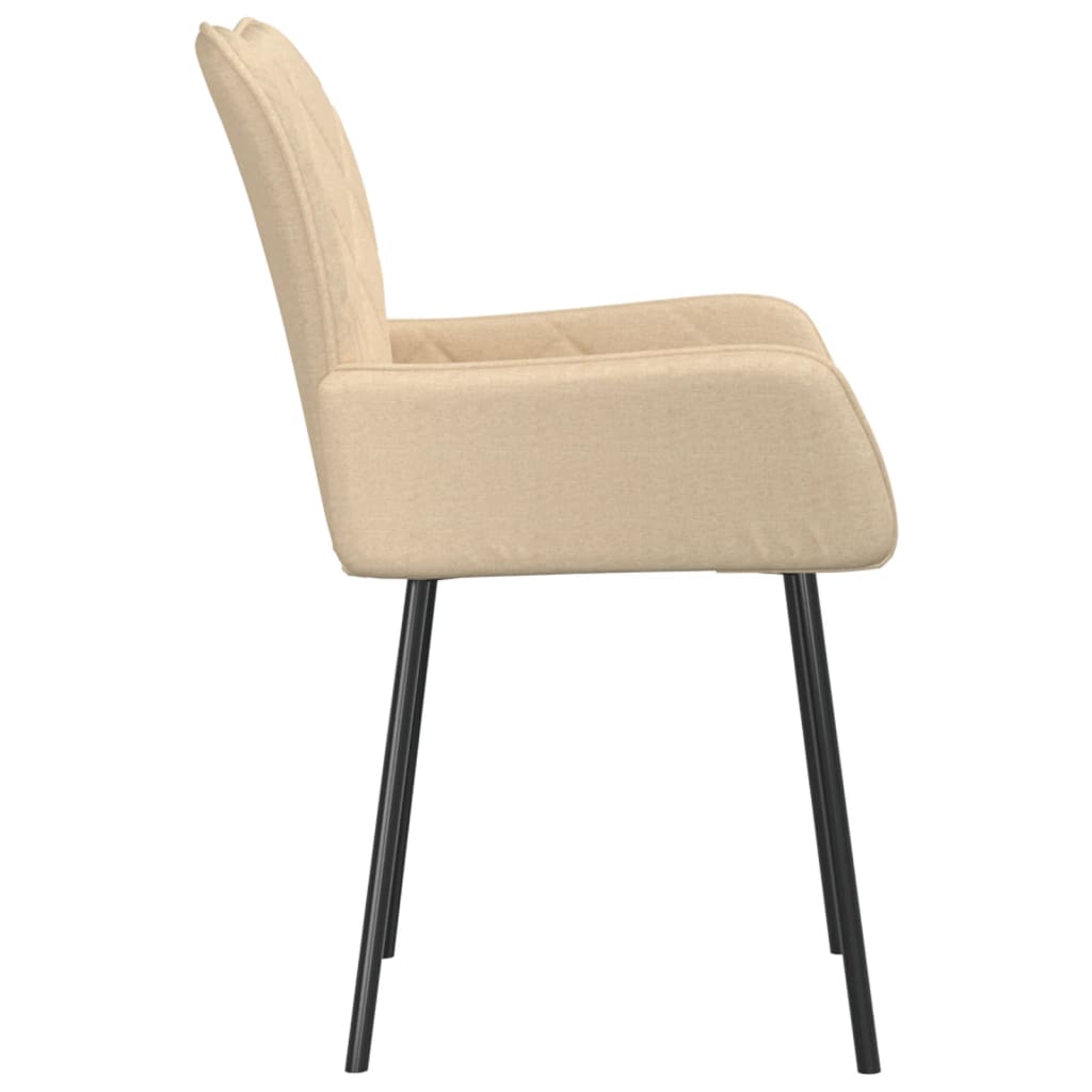 Eetkamerstoelen 2 st stof crèmekleurig is nu te koop bij PeponiXL, paradijselijk wonen!