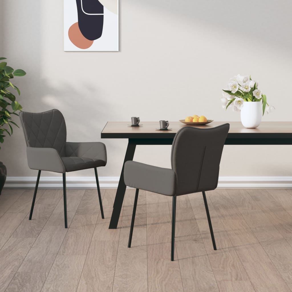 Eetkamerstoelen 2 st stof donkergrijs is nu te koop bij PeponiXL, paradijselijk wonen!