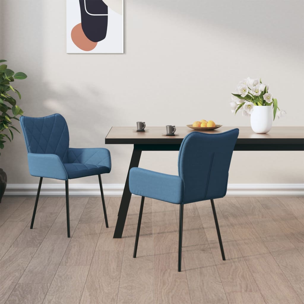 Eetkamerstoelen 2 st stof blauw is nu te koop bij PeponiXL, paradijselijk wonen!